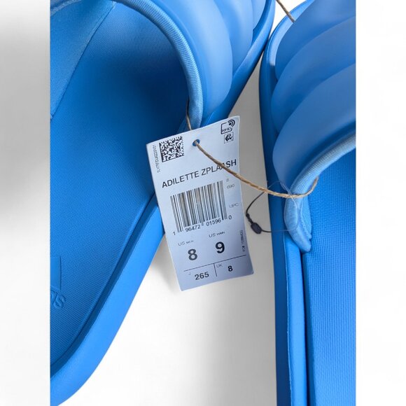 Adidas Adilette Pool Slides Blue Slip On Inflatable Tubing Flip Flops NWT - Picture 8 of 8